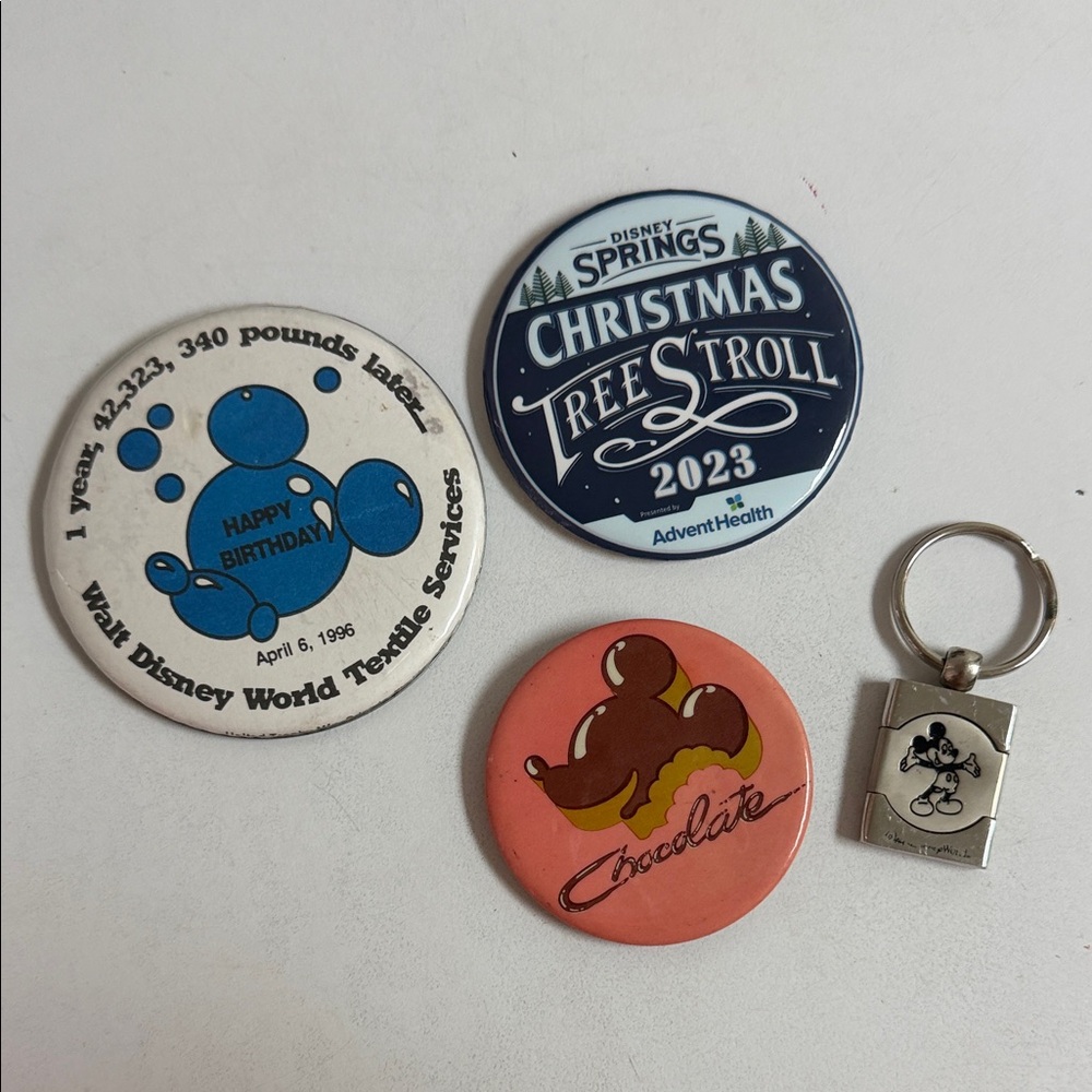 Disney Pink and Blue Vintage Character Brooches Set